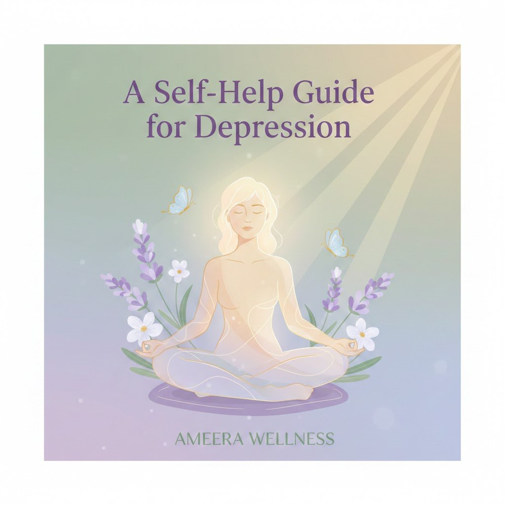 Person reading mental health self-help material